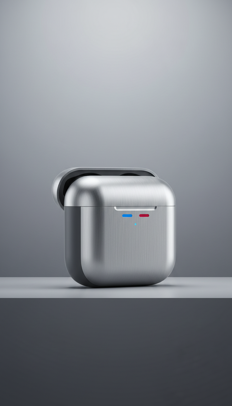 Wireless Earbuds with Brushed Aluminum Case