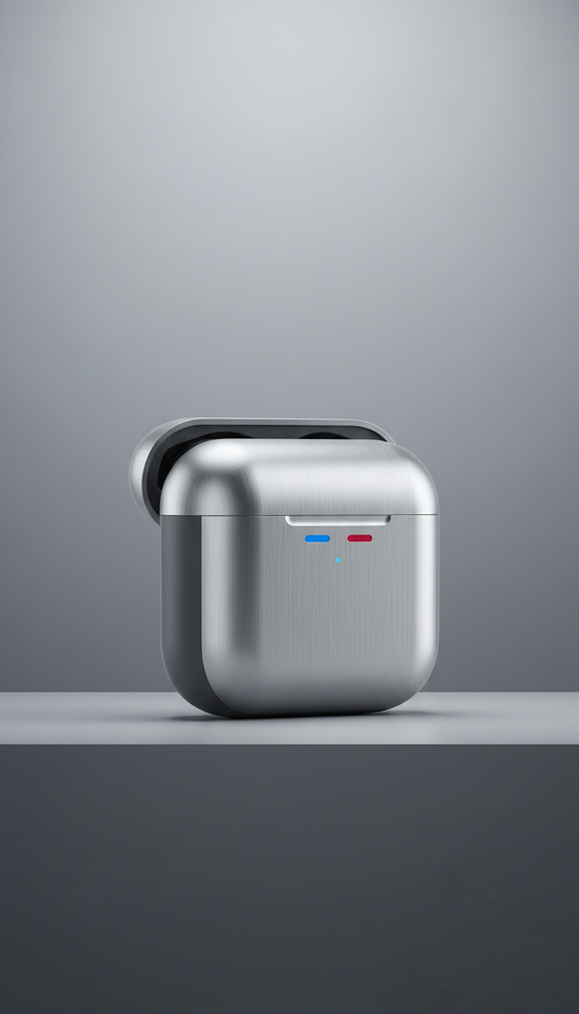 Wireless Earbuds with Brushed Aluminum Case